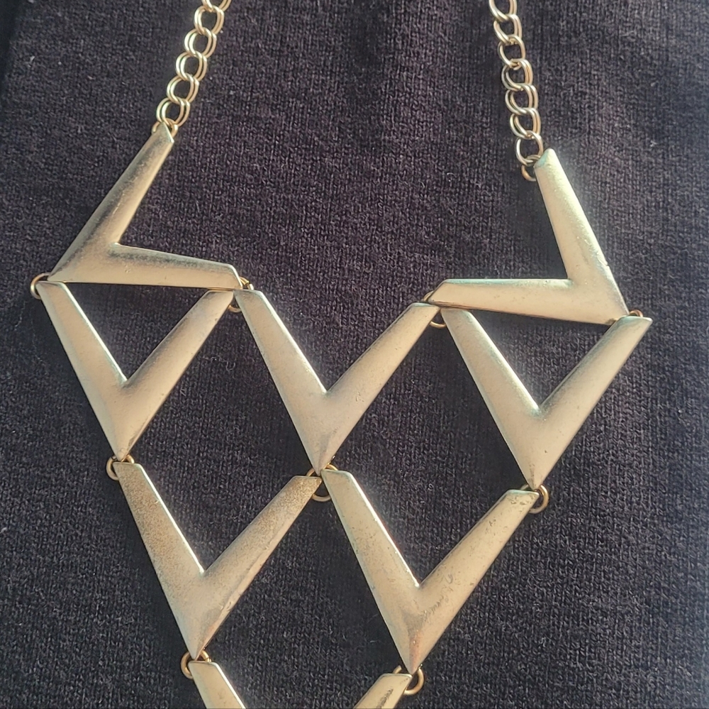 Gold chandelier necklace